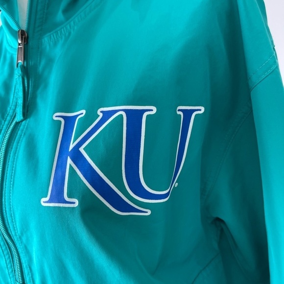 Champion Authentic Athletic wear half zip wind breaker rain KU Jayhawks size S - Picture 2 of 16